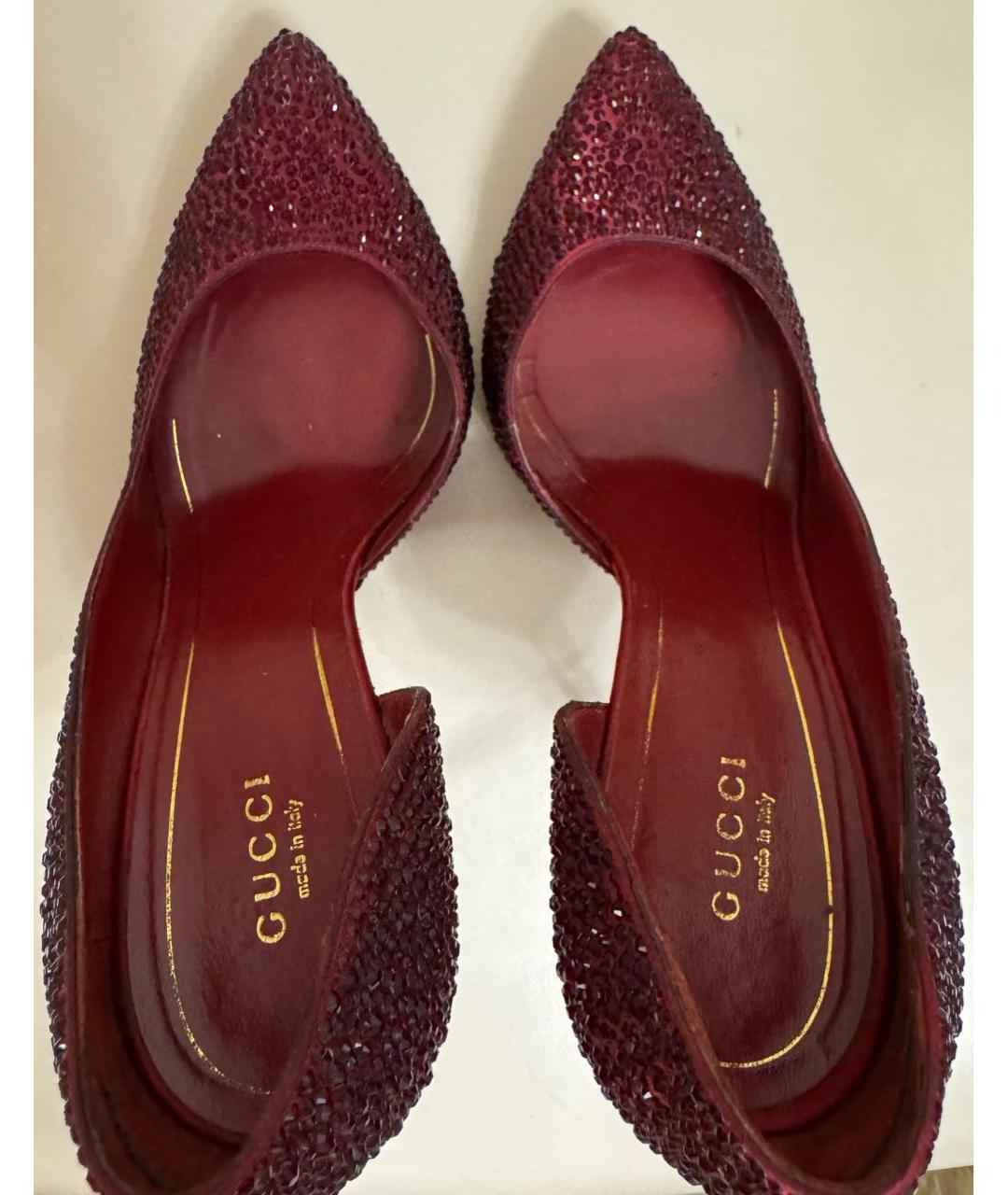 GUCCI Красные текстильные туфли, фото 3