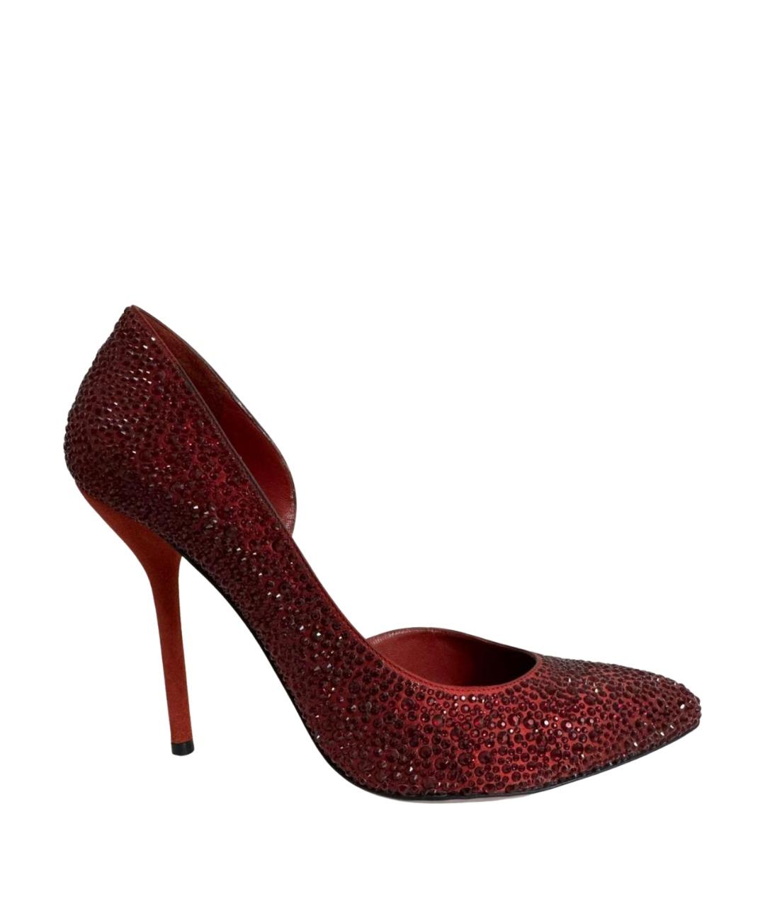 GUCCI Красные текстильные туфли, фото 1