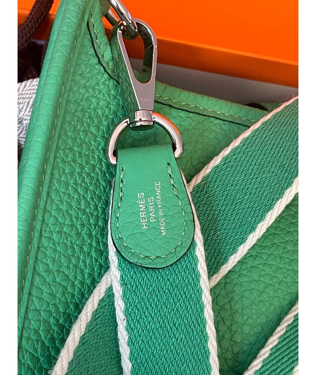 HERMES Зеленая кожаная сумка через плечо, фото 5
