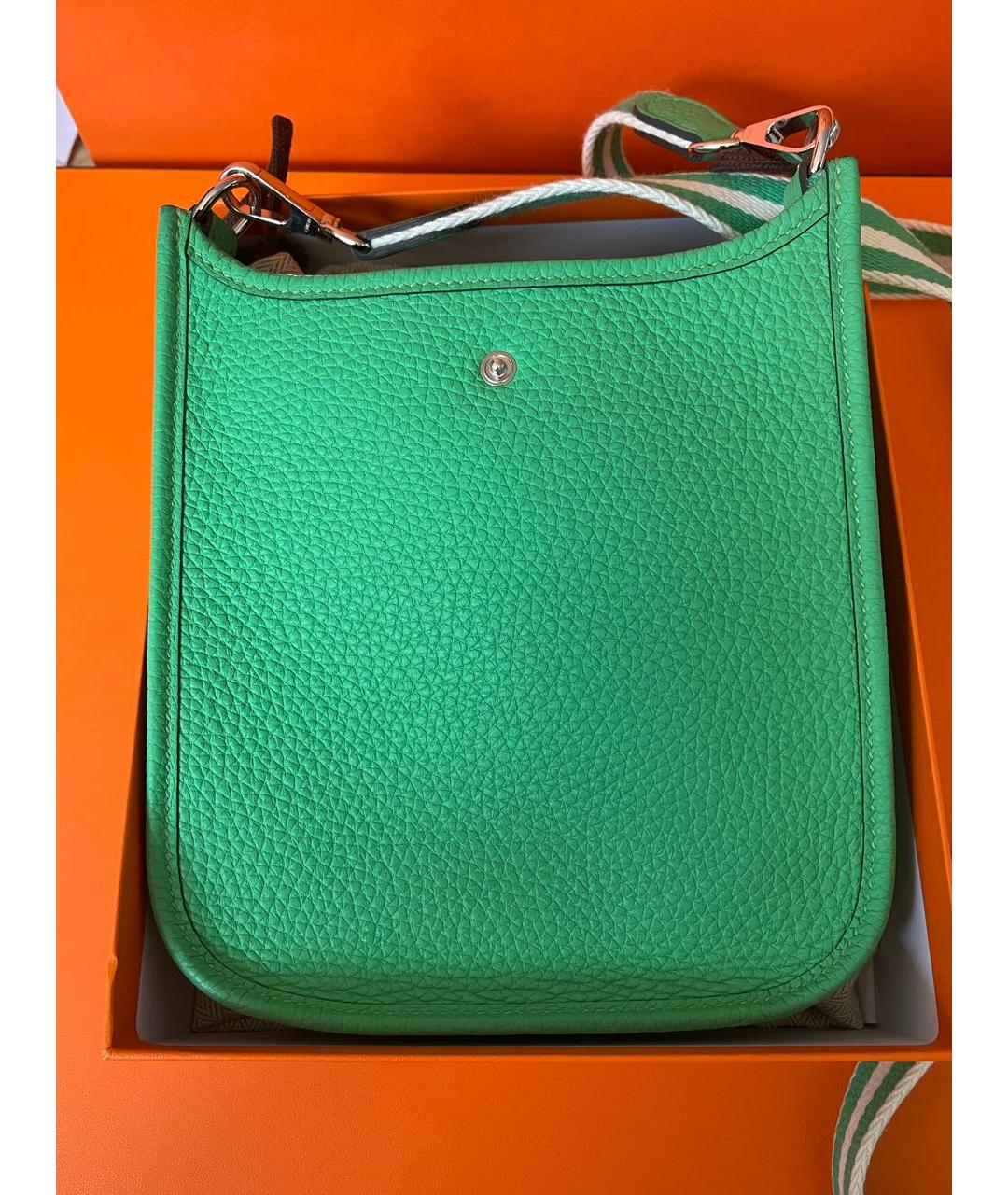 HERMES Зеленая кожаная сумка через плечо, фото 4