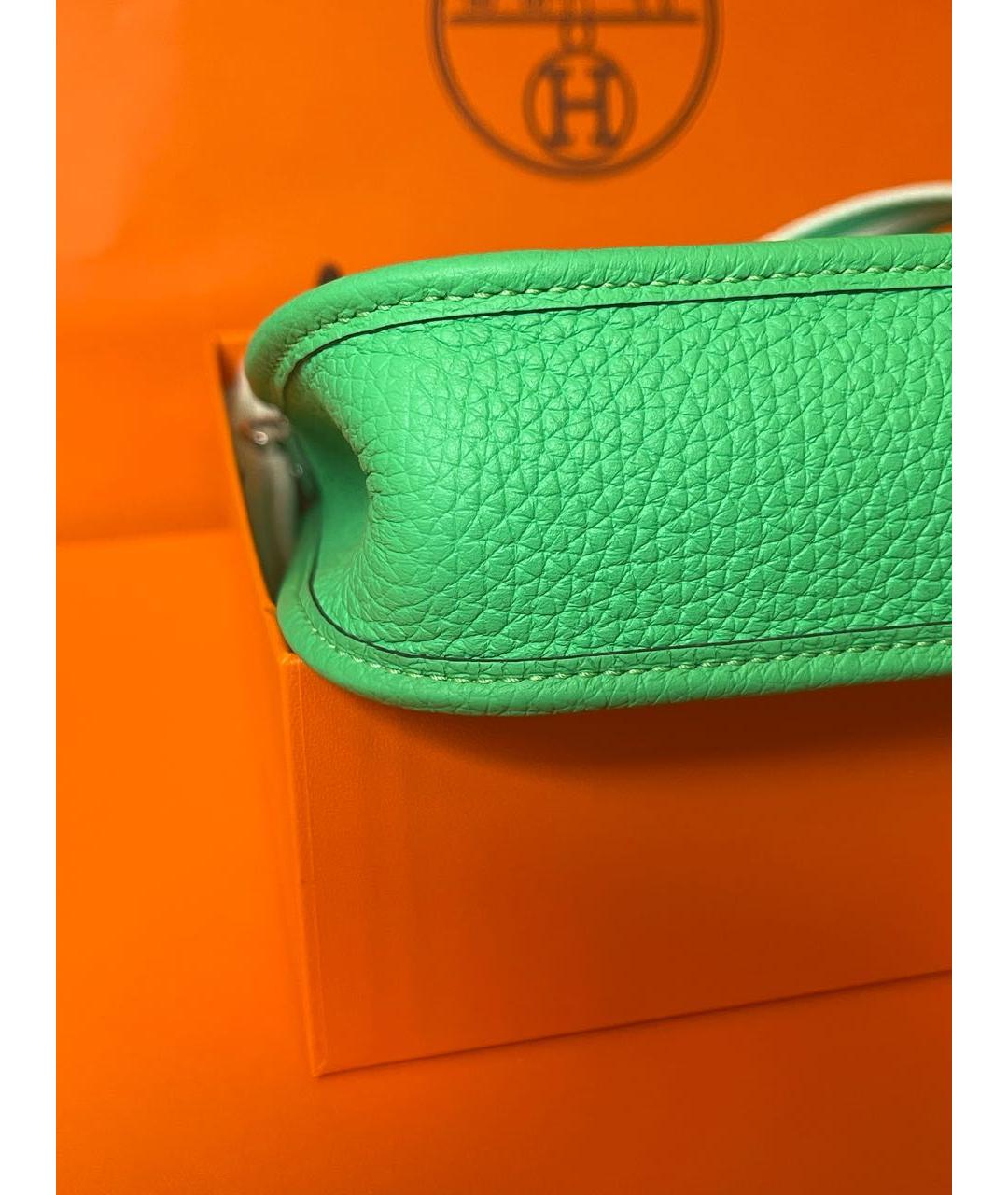HERMES Зеленая кожаная сумка через плечо, фото 3