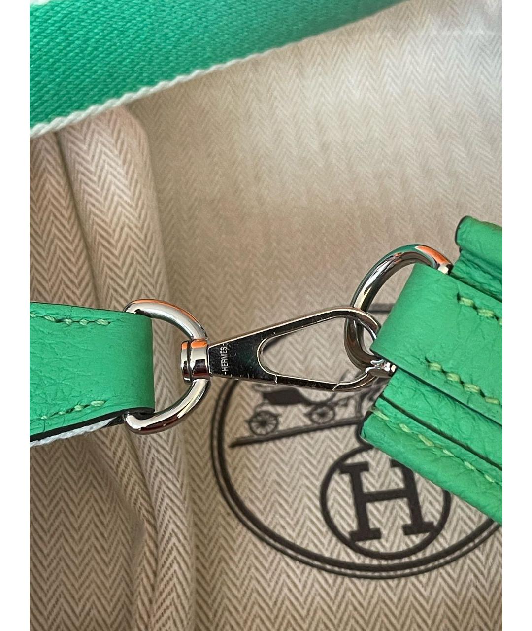 HERMES Зеленая кожаная сумка через плечо, фото 6