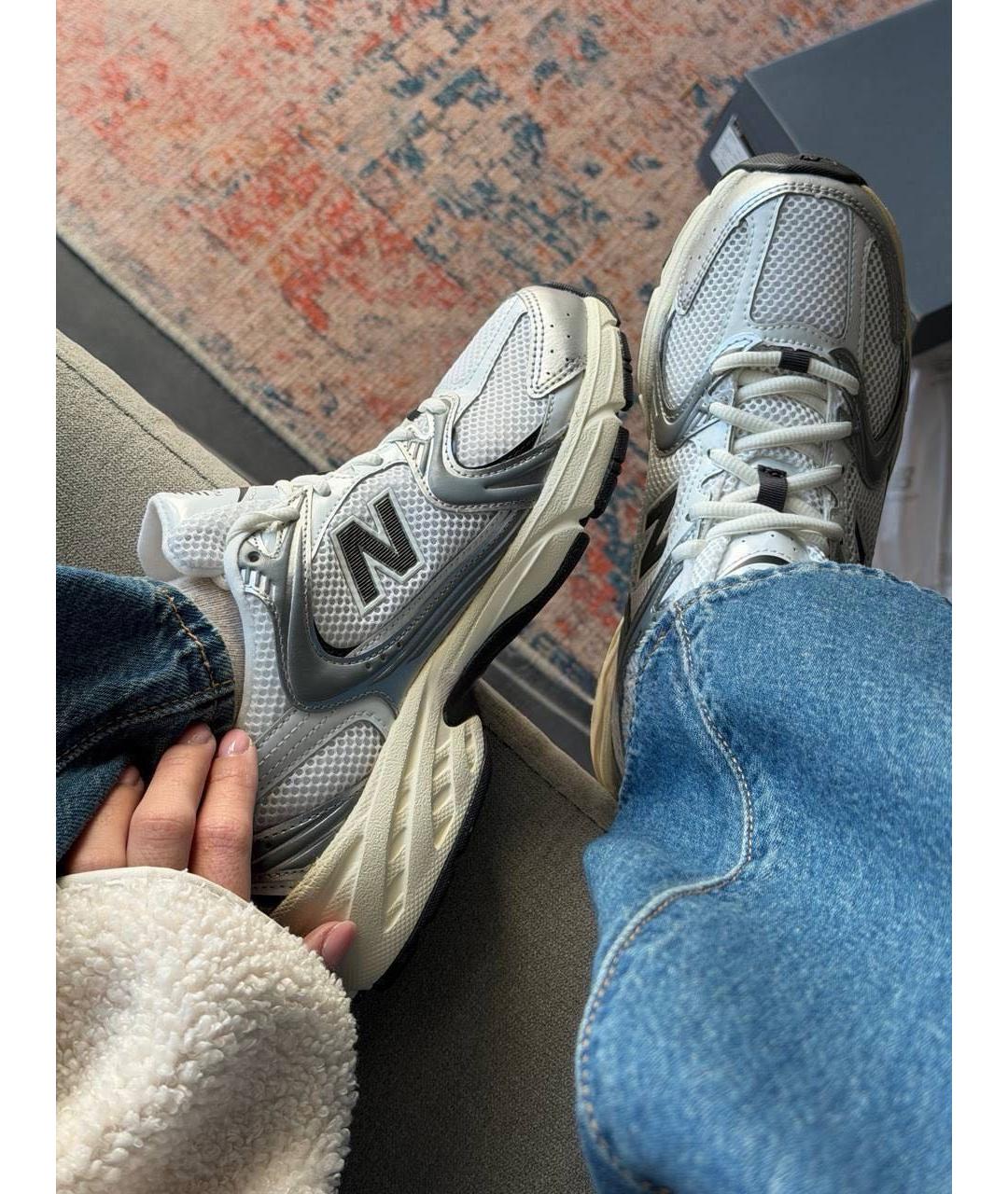 NEW BALANCE Серебряные текстильные кроссовки, фото 6