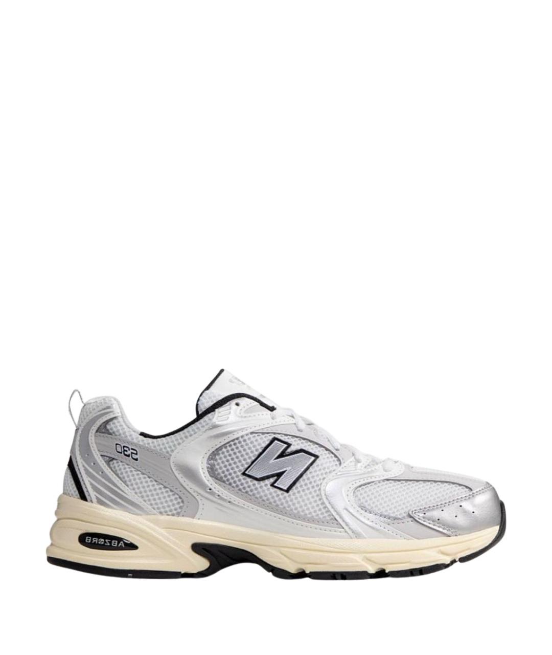 NEW BALANCE Серебряные текстильные кроссовки, фото 1