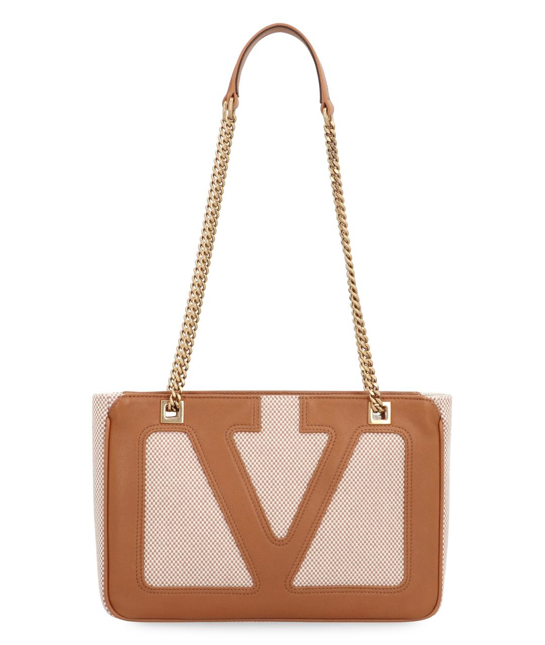 VALENTINO Коричневая тканевая сумка тоут, фото 2