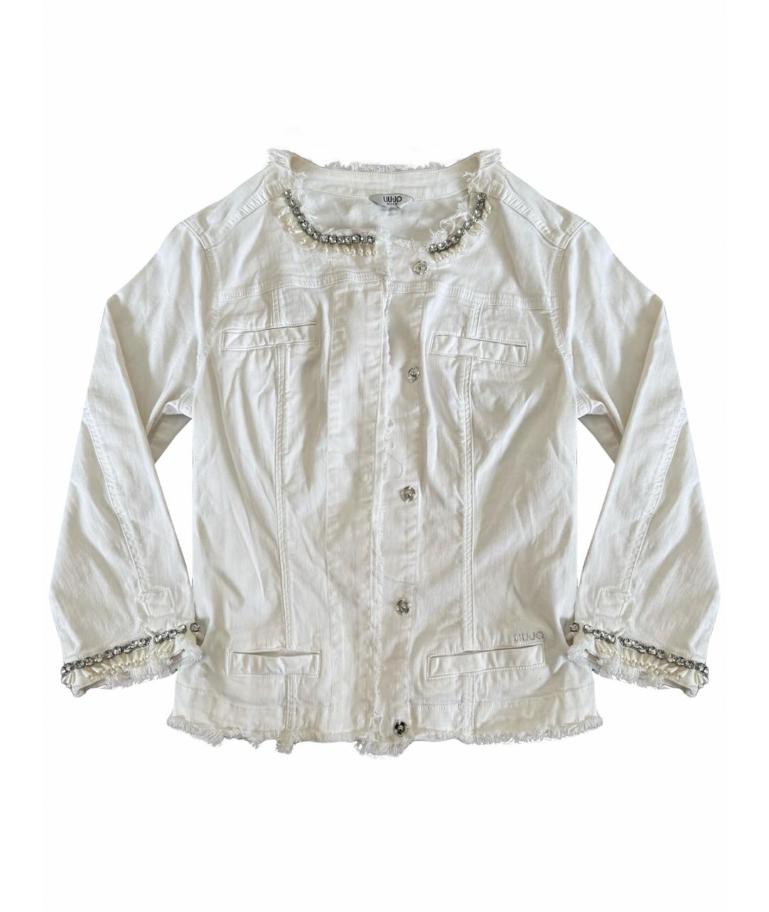 LIU JO Белая хлопко-эластановая куртка, фото 1