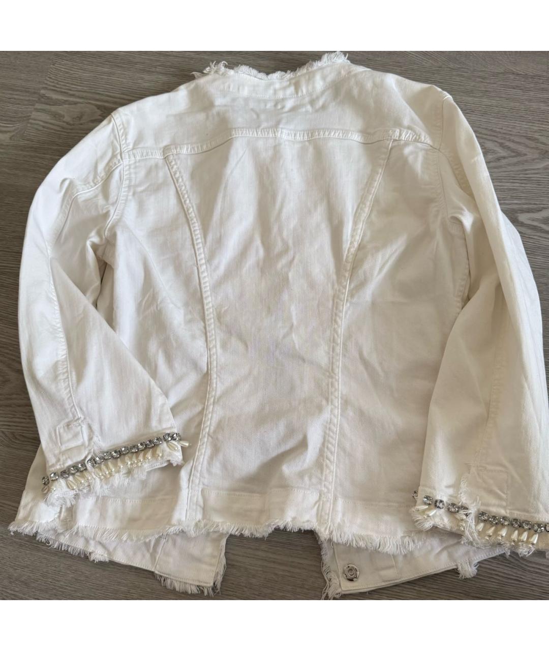 LIU JO Белая хлопко-эластановая куртка, фото 7