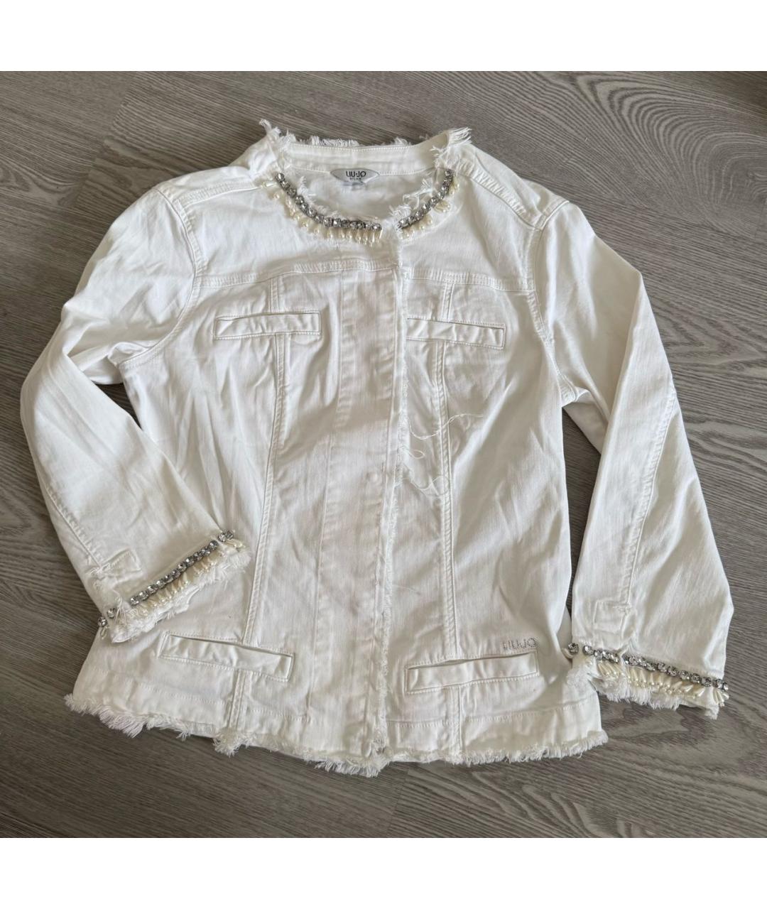 LIU JO Белая хлопко-эластановая куртка, фото 2