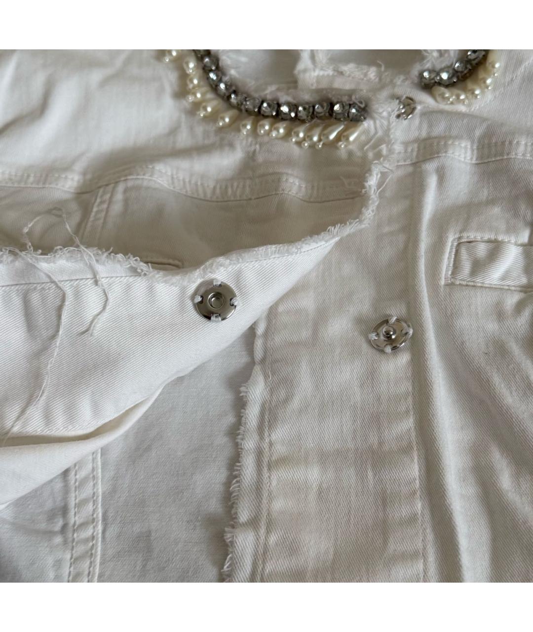 LIU JO Белая хлопко-эластановая куртка, фото 6
