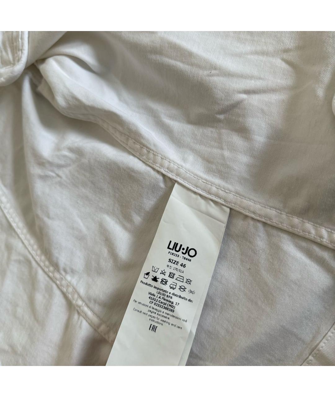 LIU JO Белая хлопко-эластановая куртка, фото 8