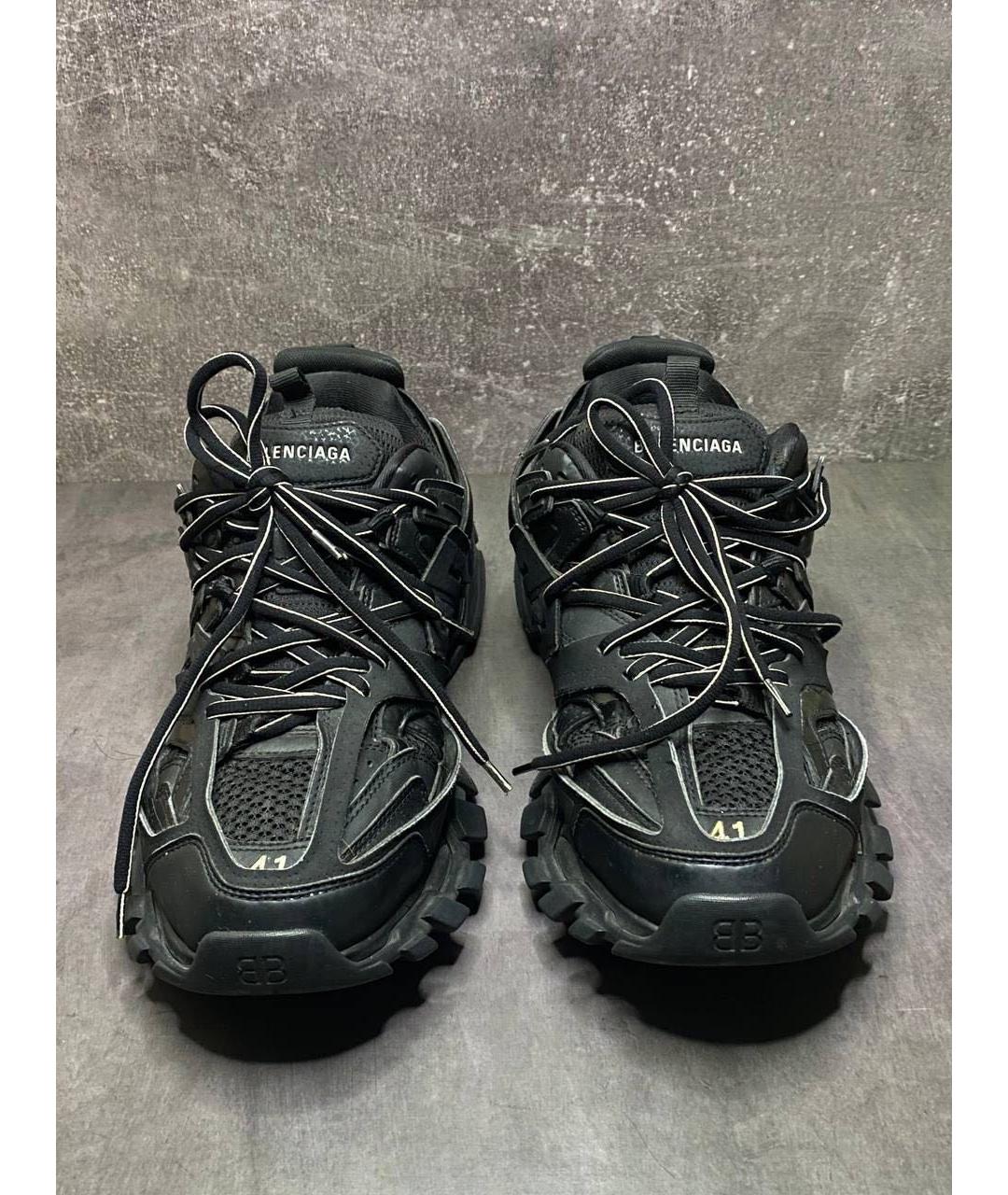 BALENCIAGA Черные кожаные низкие кроссовки / кеды, фото 2