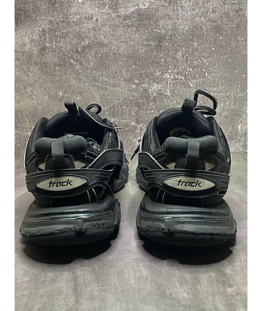 BALENCIAGA Черные кожаные низкие кроссовки / кеды, фото 4