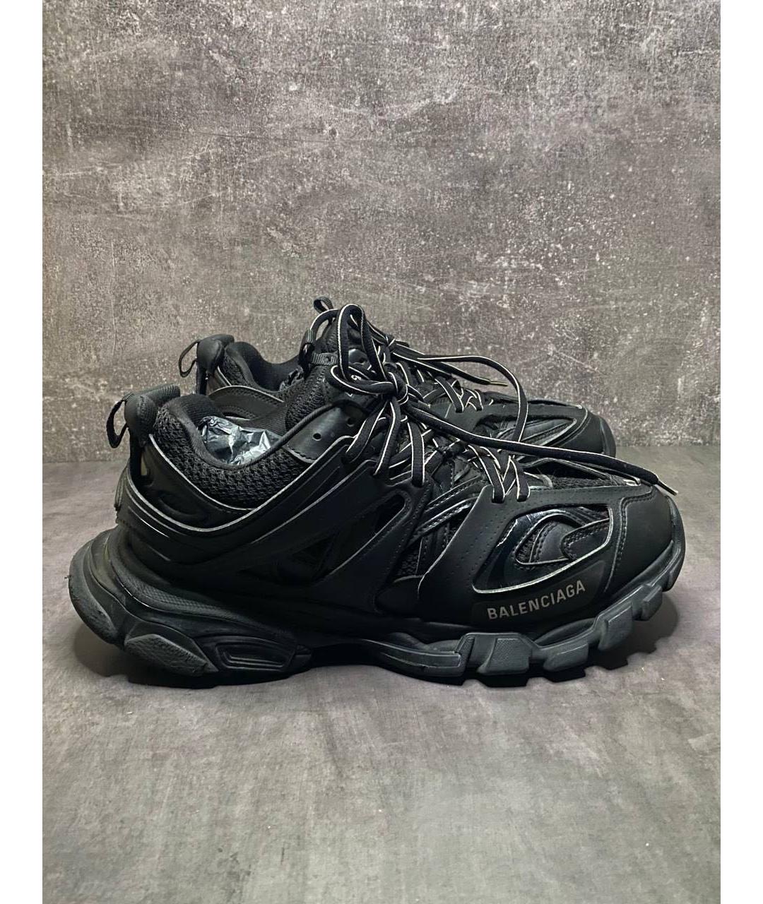 BALENCIAGA Черные кожаные низкие кроссовки / кеды, фото 5