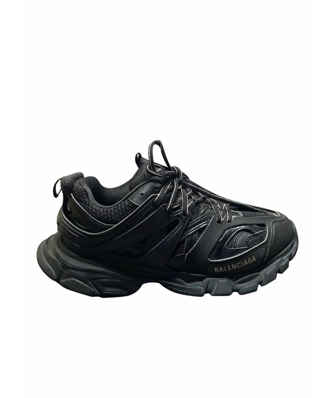 BALENCIAGA Черные кожаные низкие кроссовки / кеды, фото 1