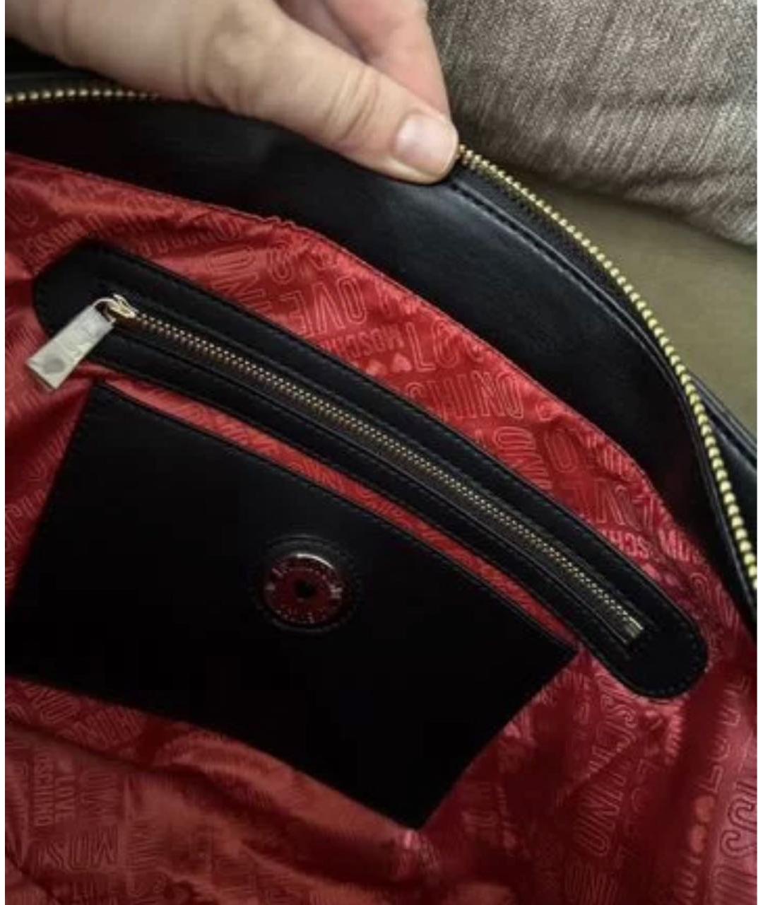 LOVE MOSCHINO Черная сумка тоут из искусственной кожи, фото 7