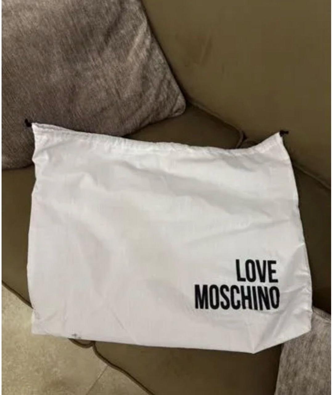 LOVE MOSCHINO Черная сумка тоут из искусственной кожи, фото 8