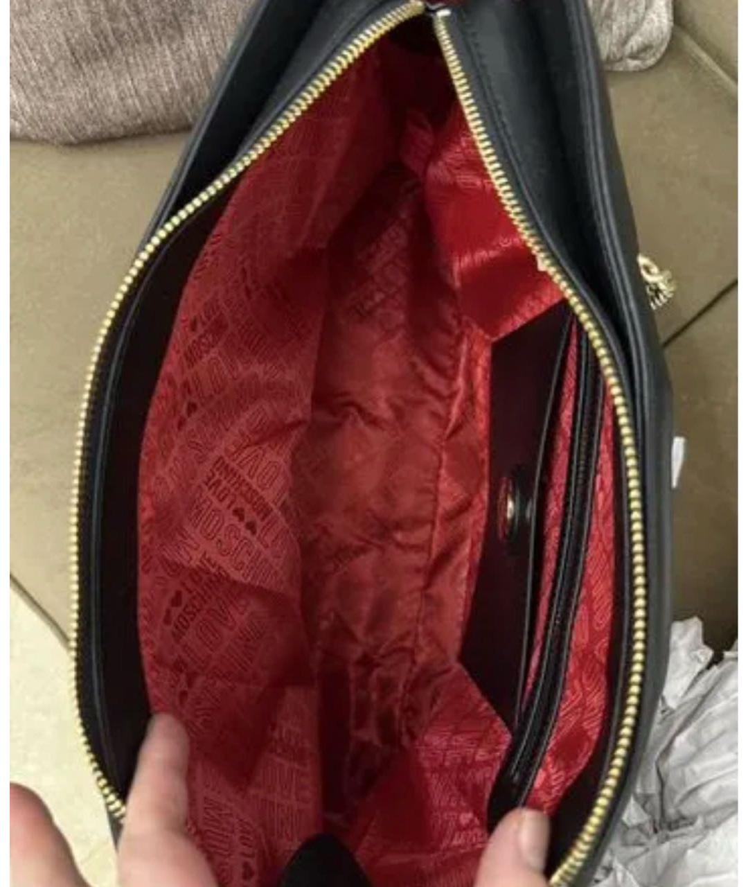 LOVE MOSCHINO Черная сумка тоут из искусственной кожи, фото 4