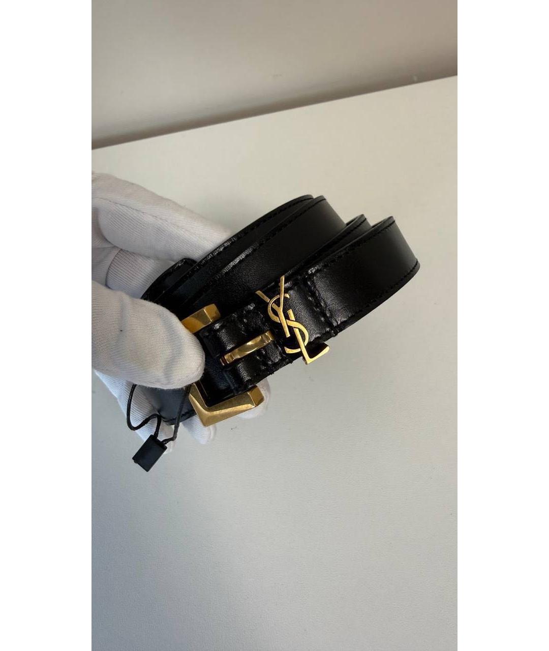 SAINT LAURENT Черный ремень, фото 2