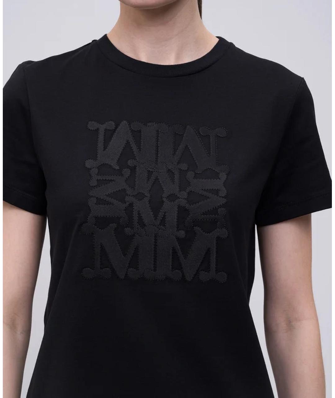 MAX MARA Черная хлопковая футболка, фото 3