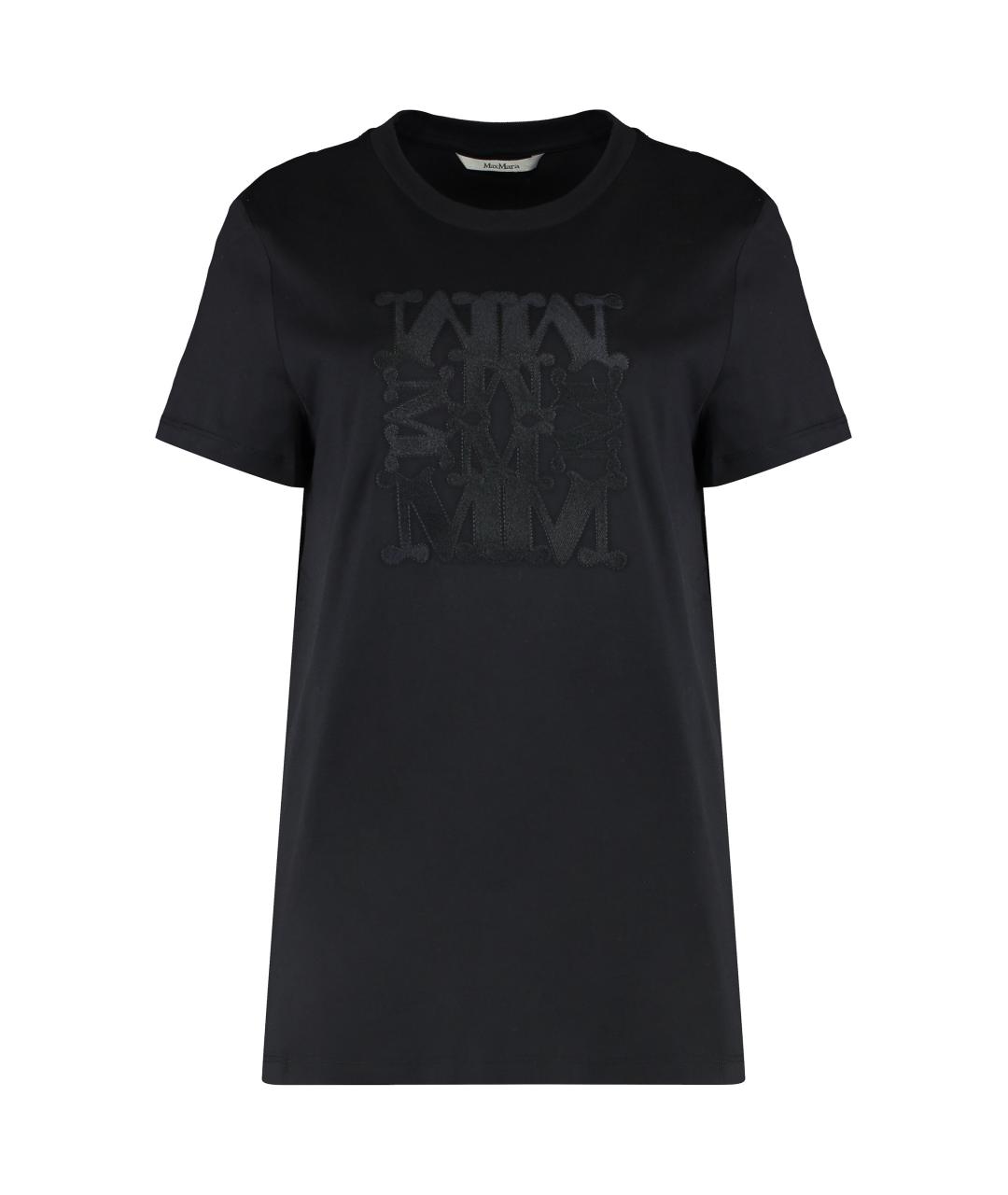 MAX MARA Черная хлопковая футболка, фото 1