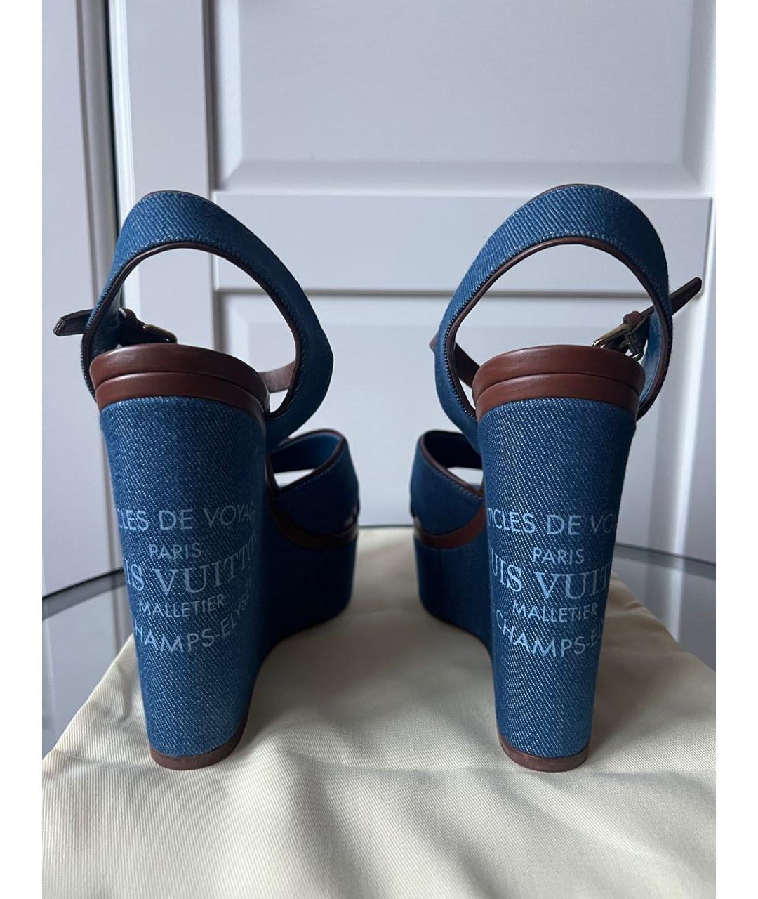 LOUIS VUITTON Синие босоножки, фото 4