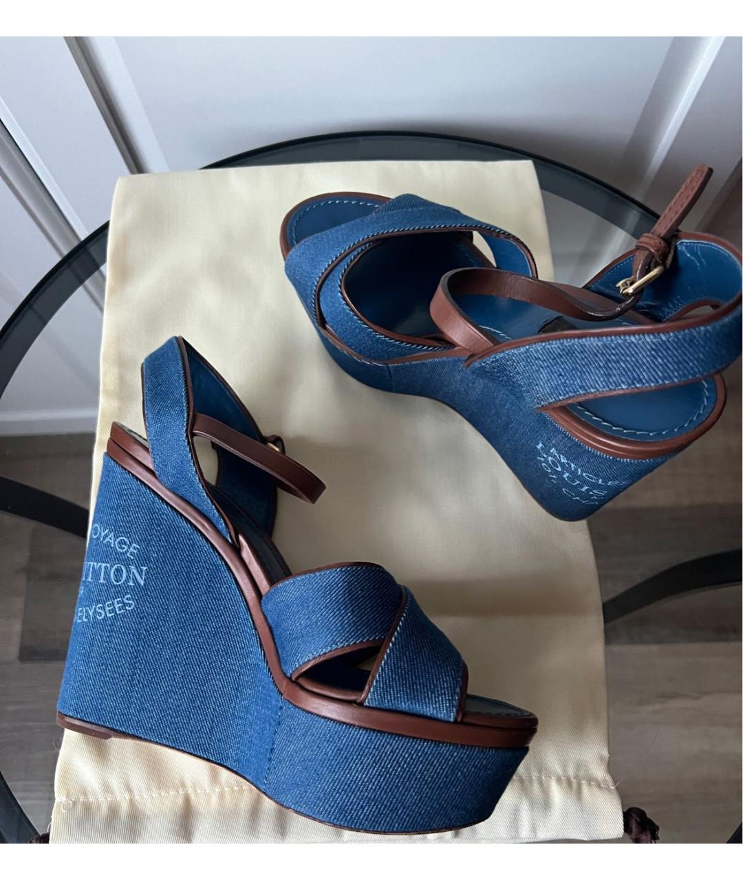 LOUIS VUITTON Синие босоножки, фото 5