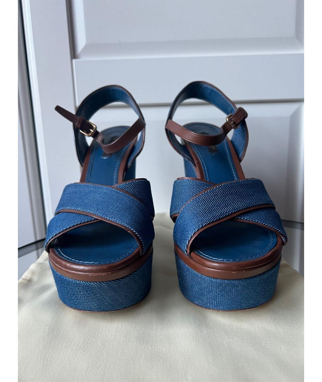 LOUIS VUITTON Синие босоножки, фото 2