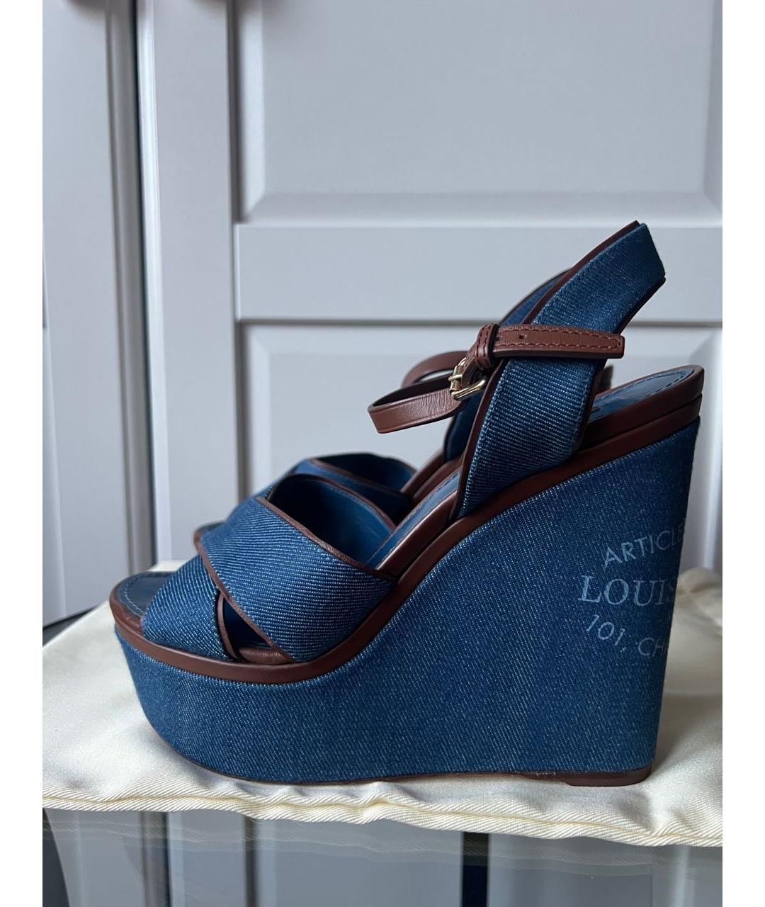 LOUIS VUITTON Синие босоножки, фото 8