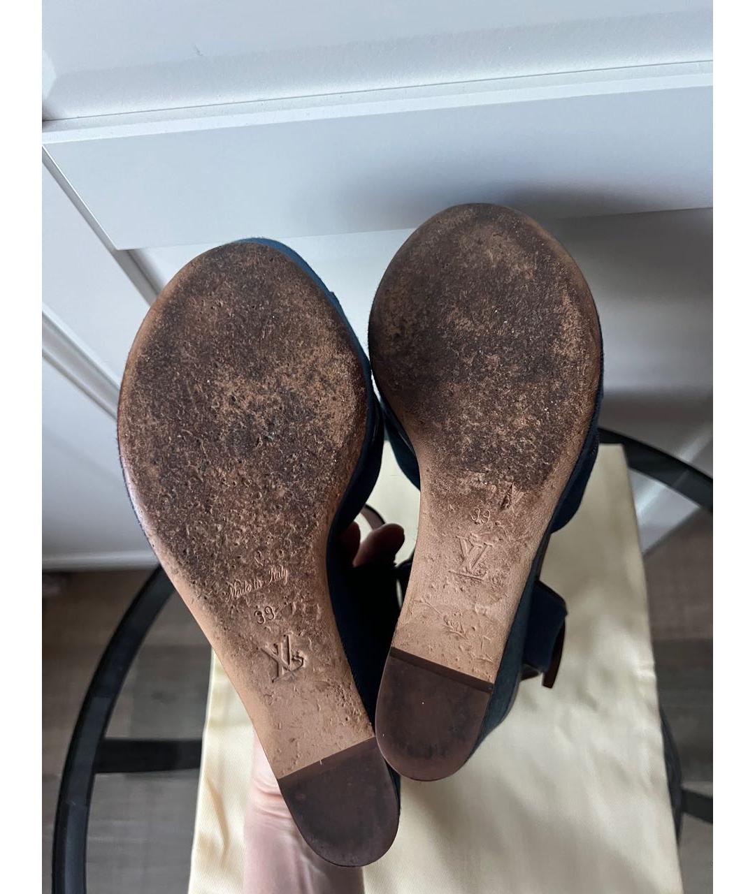 LOUIS VUITTON Синие босоножки, фото 6