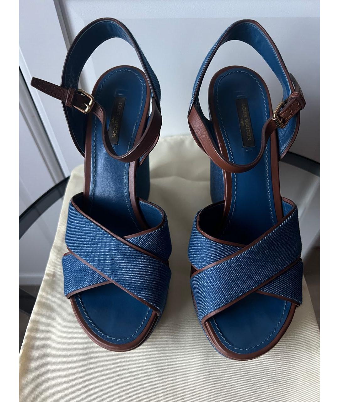 LOUIS VUITTON Синие босоножки, фото 3