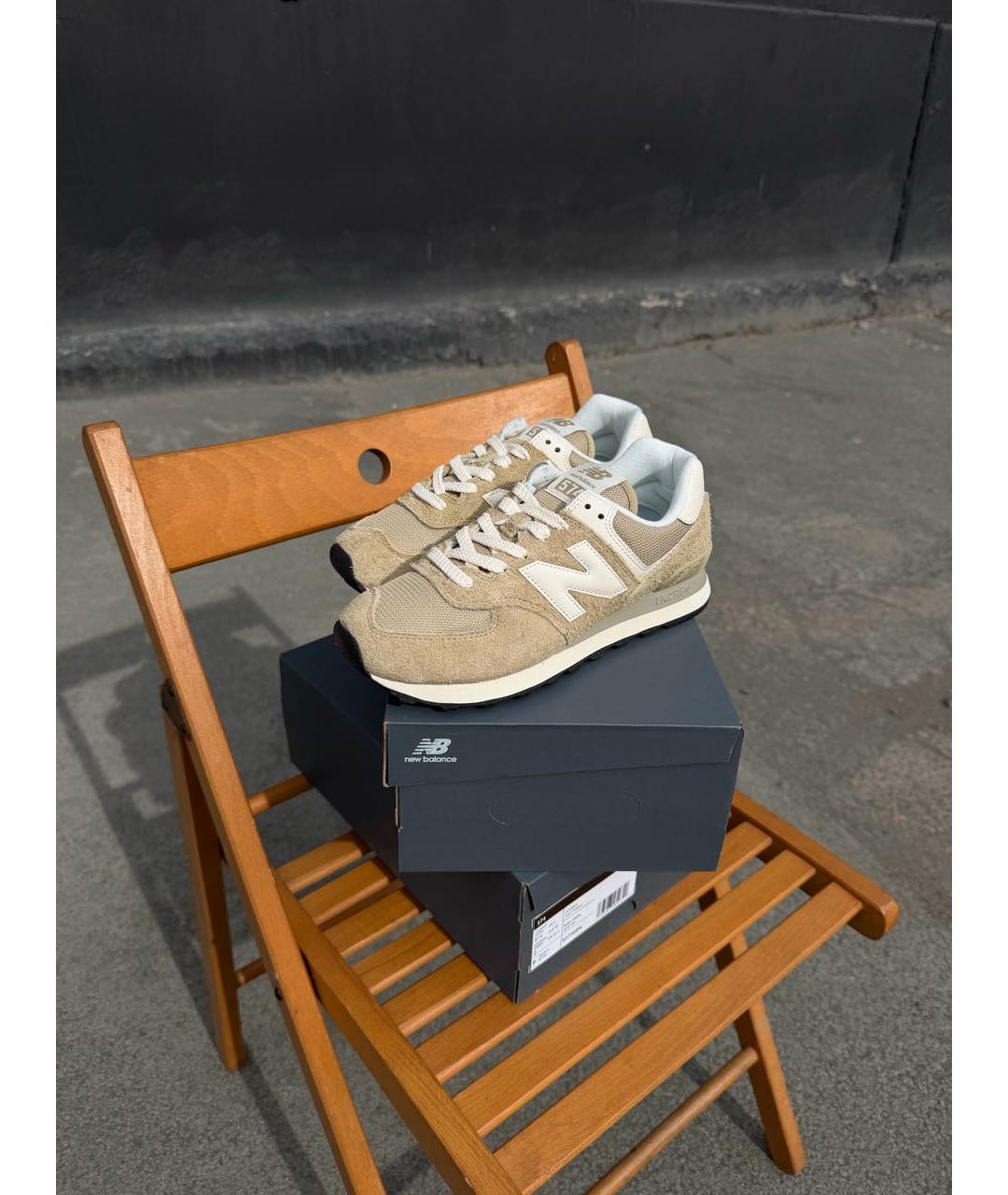 NEW BALANCE Хаки замшевые кроссовки, фото 2