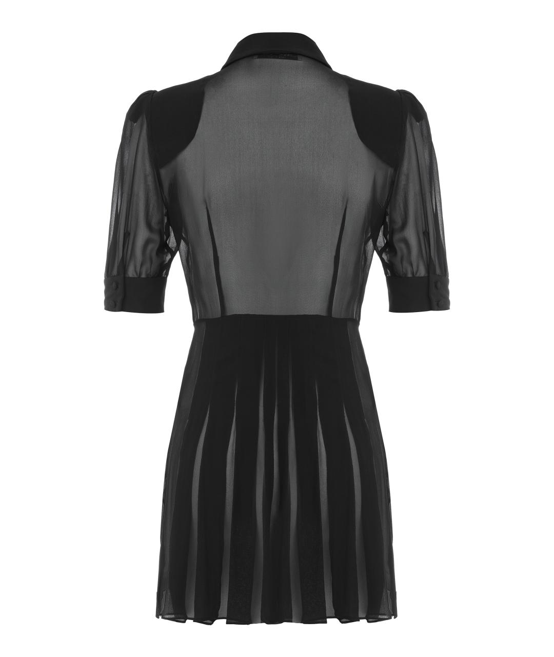 ALESSANDRA RICH Черное шелковое повседневное платье, фото 2