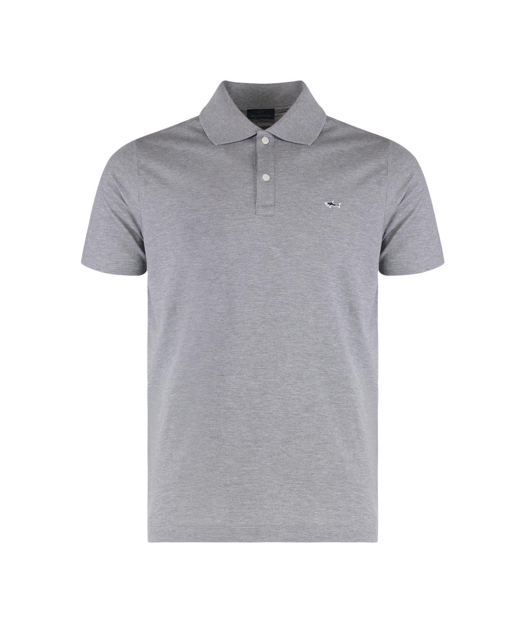 PAUL & SHARK Серое хлопковое поло с коротким рукавом, фото 1