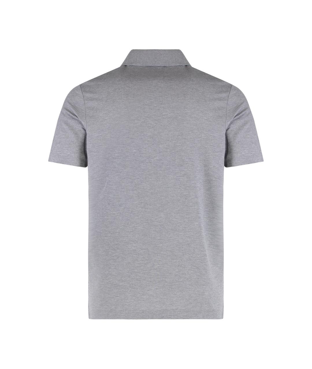 PAUL & SHARK Серое хлопковое поло с коротким рукавом, фото 2