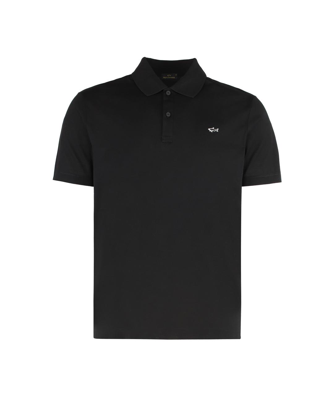 PAUL & SHARK Черное хлопковое поло с коротким рукавом, фото 1