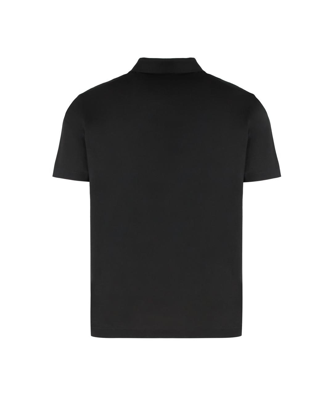 PAUL & SHARK Черное хлопковое поло с коротким рукавом, фото 2