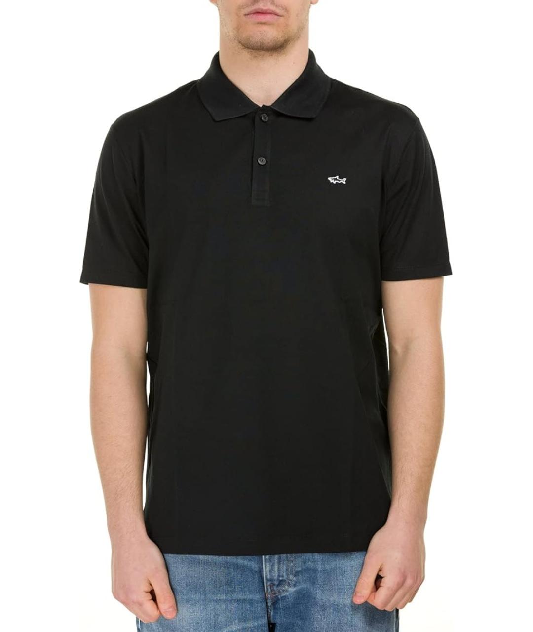 PAUL & SHARK Черное хлопковое поло с коротким рукавом, фото 3