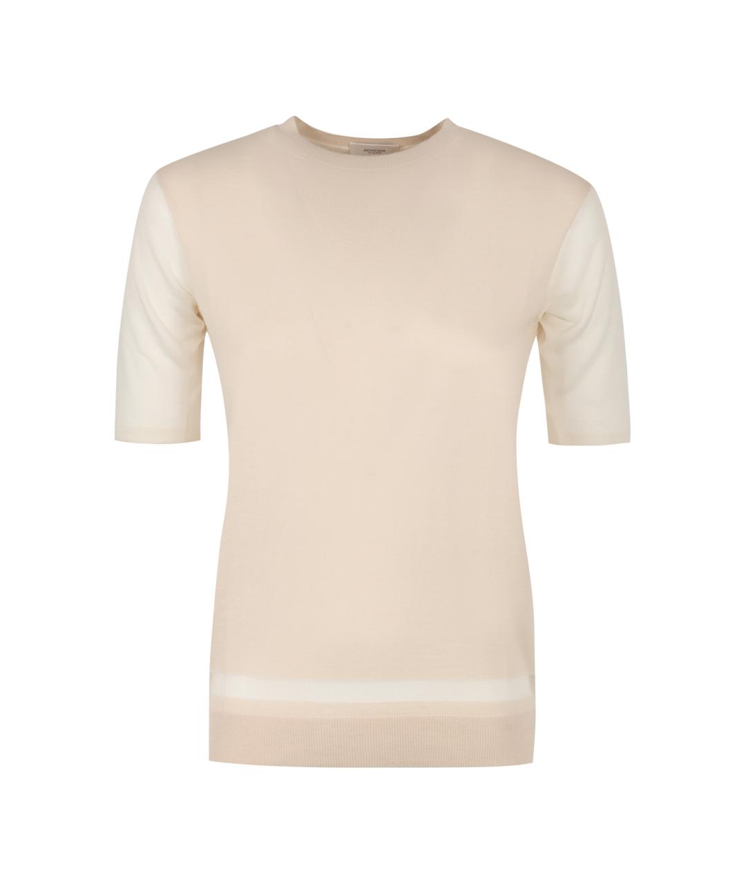AGNONA Розовая шерстяная футболка, фото 1