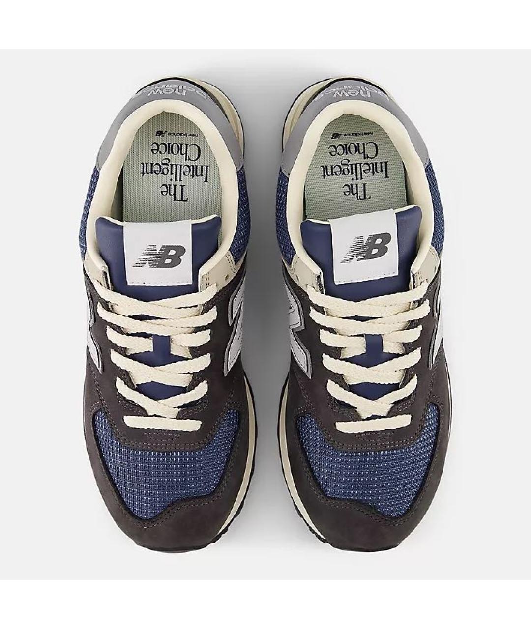 NEW BALANCE Антрацитовые кожаные кроссовки, фото 3