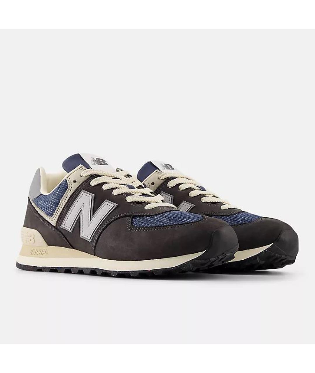 NEW BALANCE Антрацитовые кожаные кроссовки, фото 2