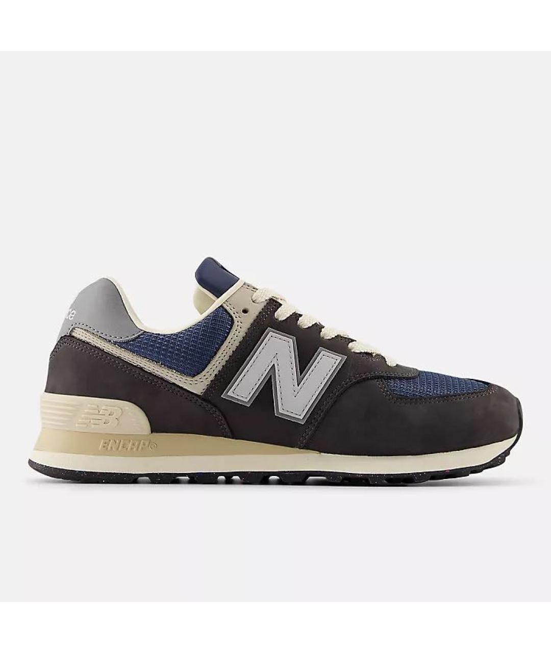 NEW BALANCE Антрацитовые кожаные кроссовки, фото 6