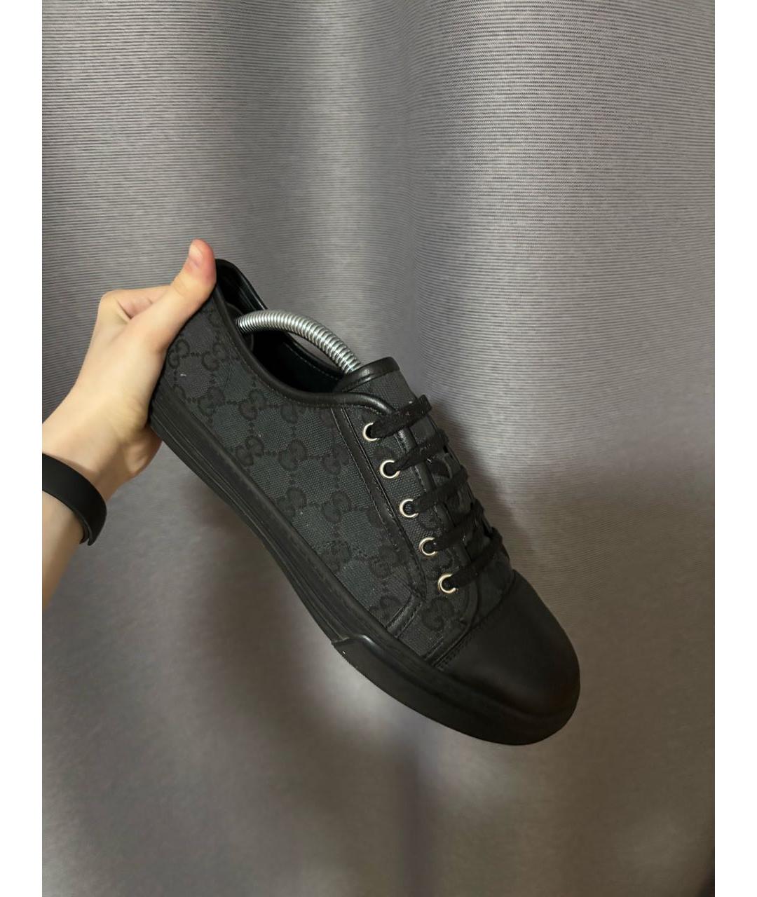 GUCCI Черные кожаные кеды, фото 7