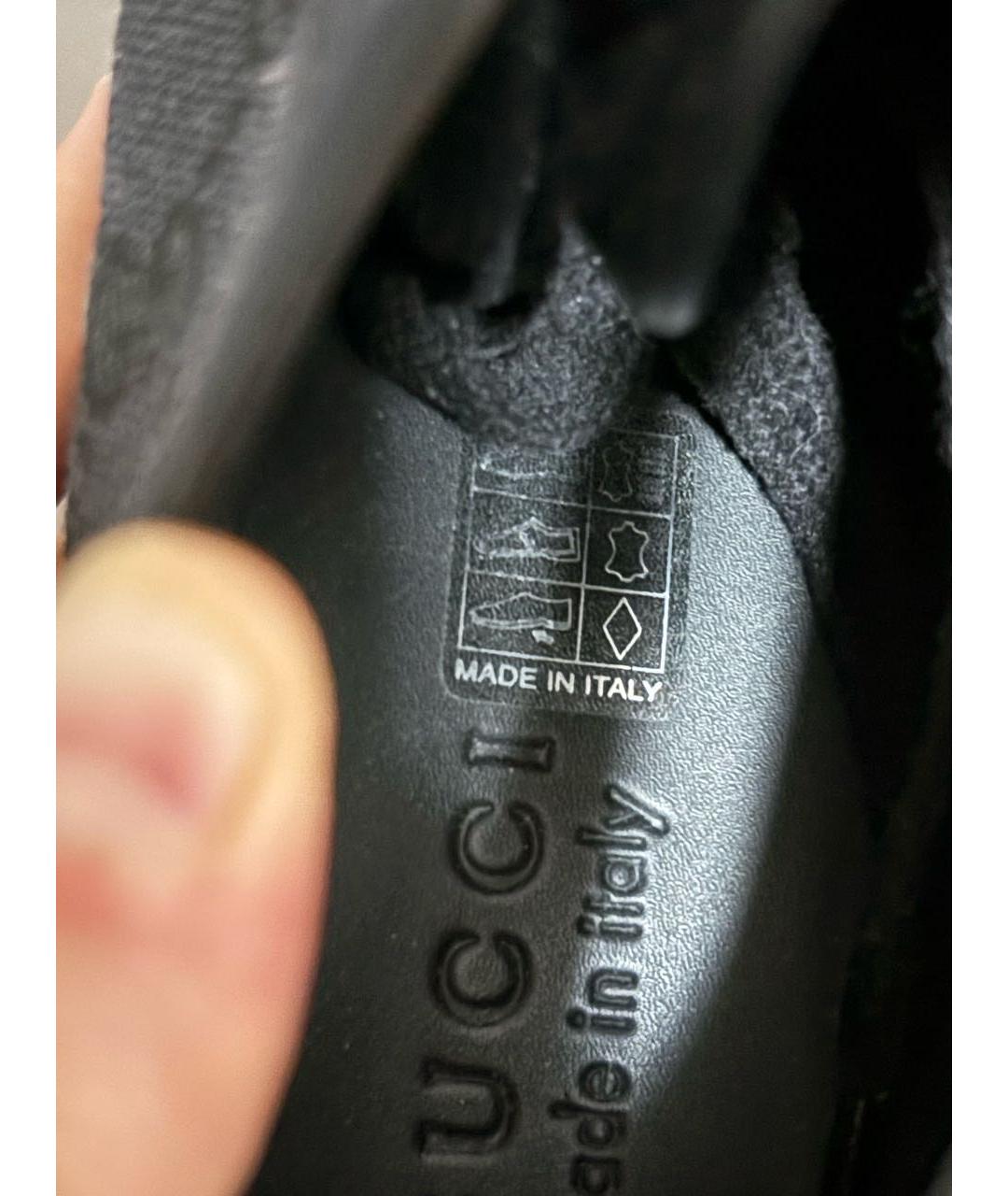 GUCCI Черные кожаные кеды, фото 6