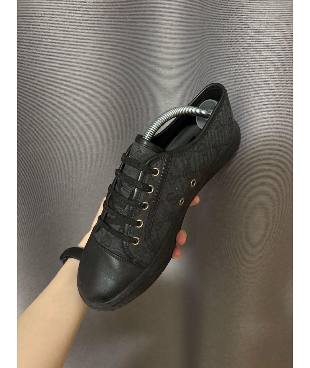 GUCCI Черные кожаные кеды, фото 3