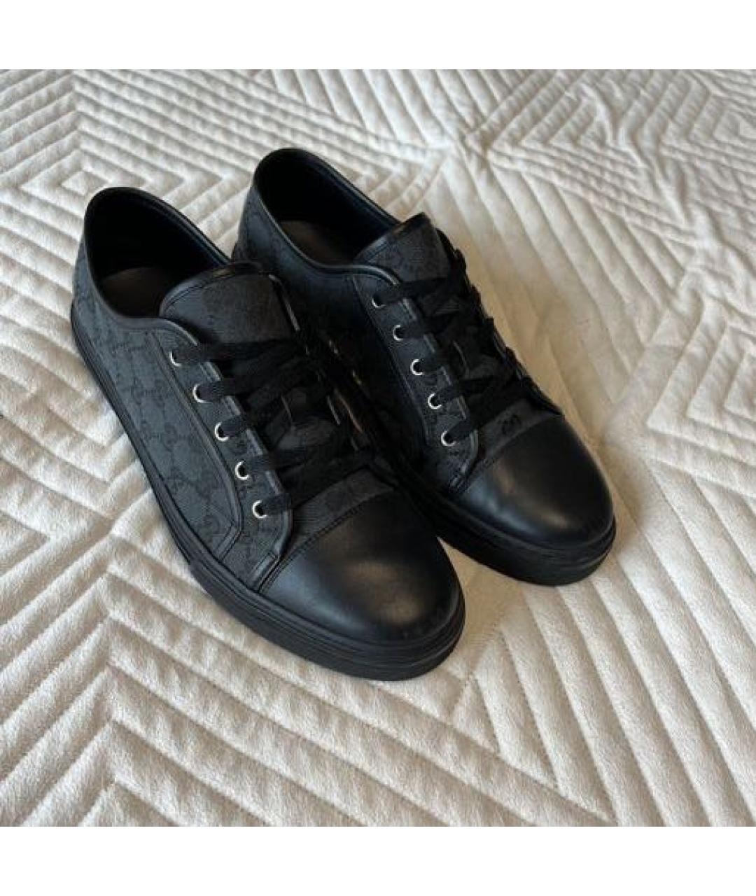 GUCCI Черные кожаные кеды, фото 2