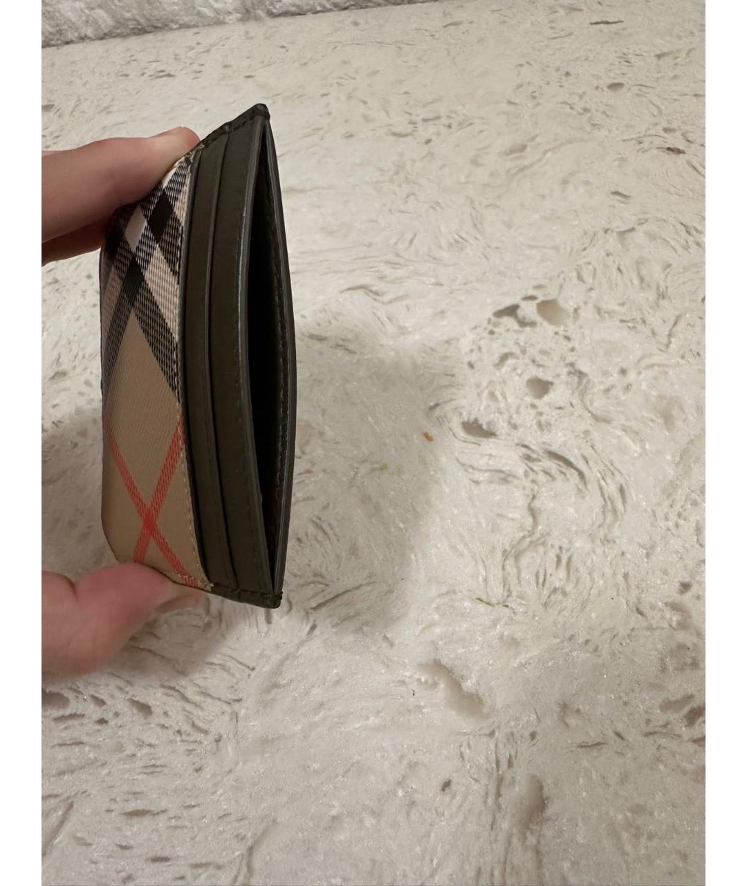 BURBERRY Черный кожаный кардхолдер, фото 3