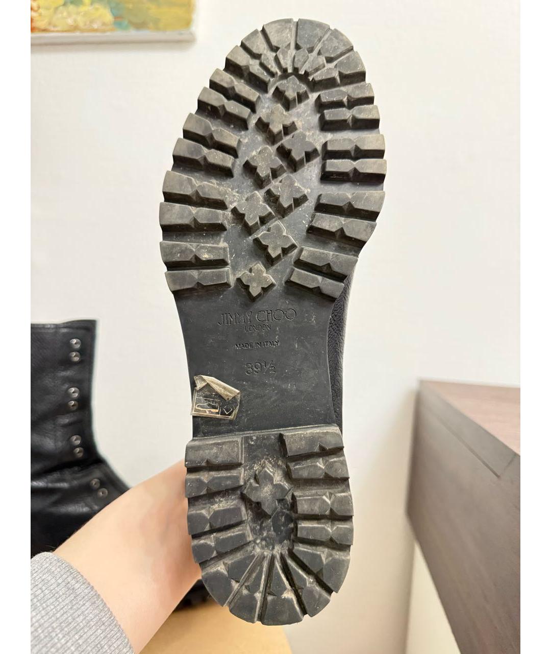JIMMY CHOO Черные кожаные ботинки, фото 6