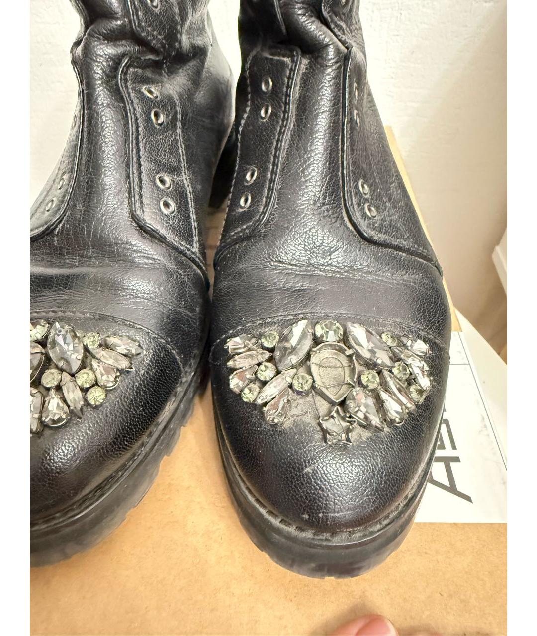 JIMMY CHOO Черные кожаные ботинки, фото 3