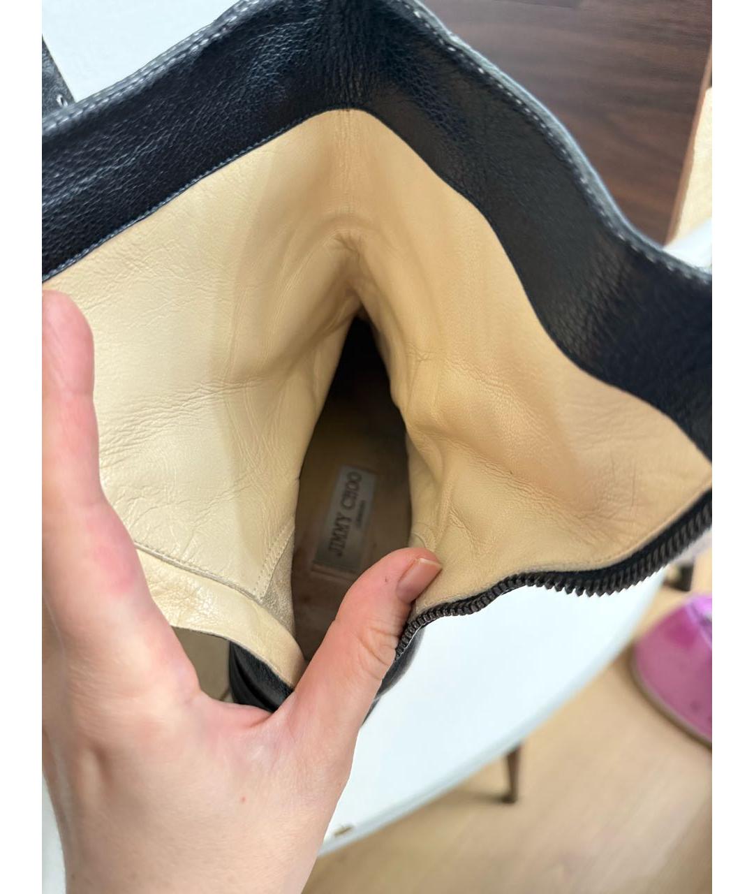JIMMY CHOO Черные кожаные ботинки, фото 8