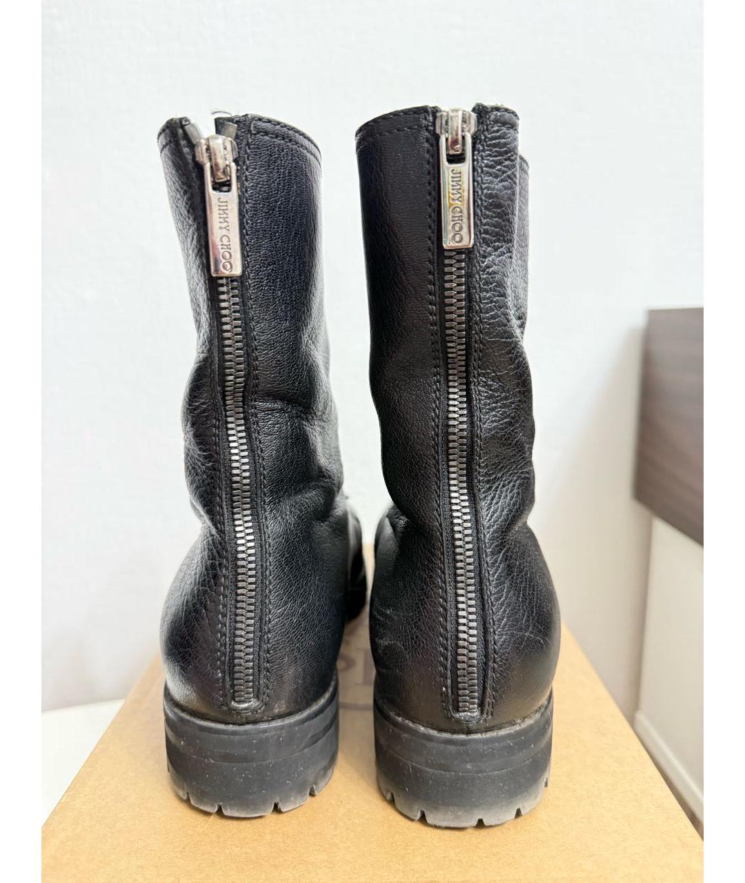 JIMMY CHOO Черные кожаные ботинки, фото 4